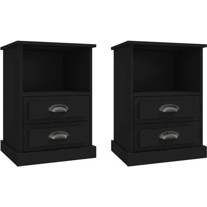 Mesitas de noche 2 unidades negro 43x36x60 cm - comfortxl