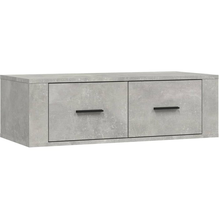 Mueble tv suspendido gris hormigón 80x36x25 cm madera contrachapada