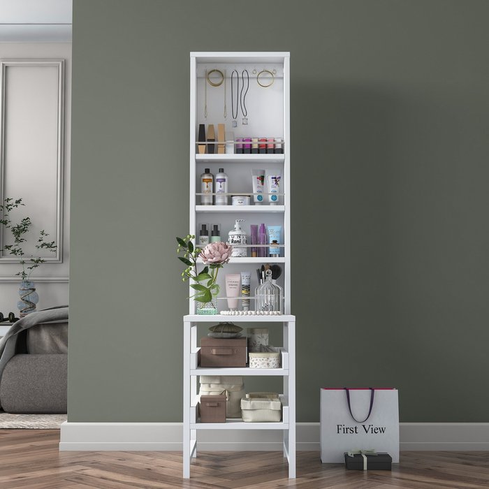 Mesa de maquillaje bj147-3860 blanco 35x141 8x40 cm