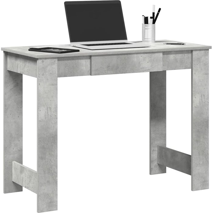 Escritorio gris hormigón de 100x45x75 cm, fabricado en madera de ingeniería.