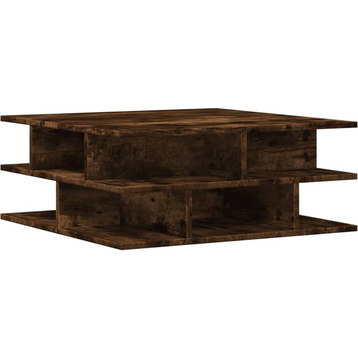 Mesa de centro madera de ingeniería roble ahumado 70x70x29 cm - comfortxl