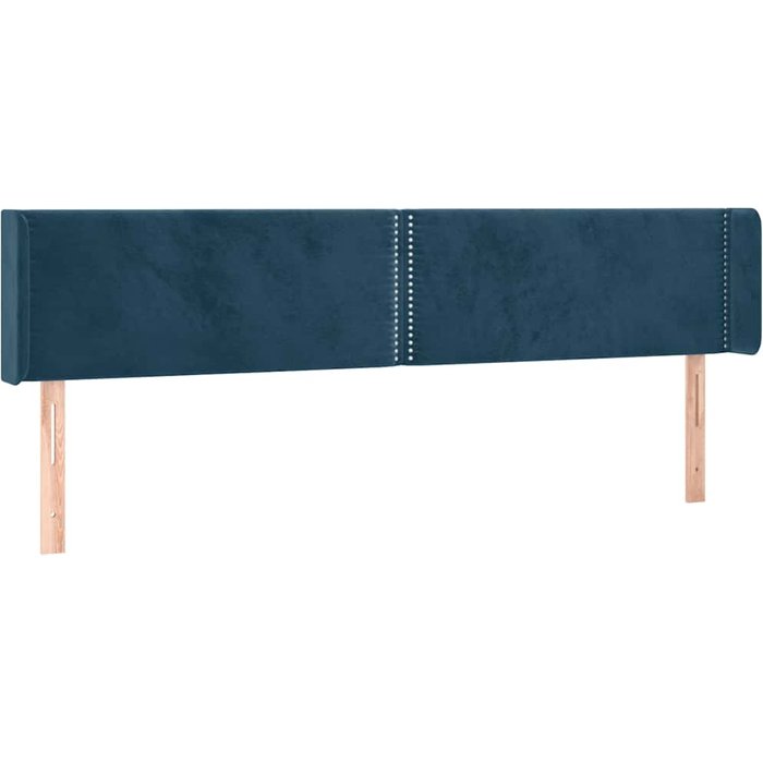 Cabecero cama - mueble cabecero de terciopelo azul oscuro 203x16x78/88 cm