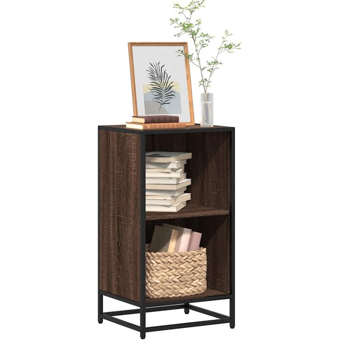 Librería roble marrón 40x35x76 cm madera contrachapada
