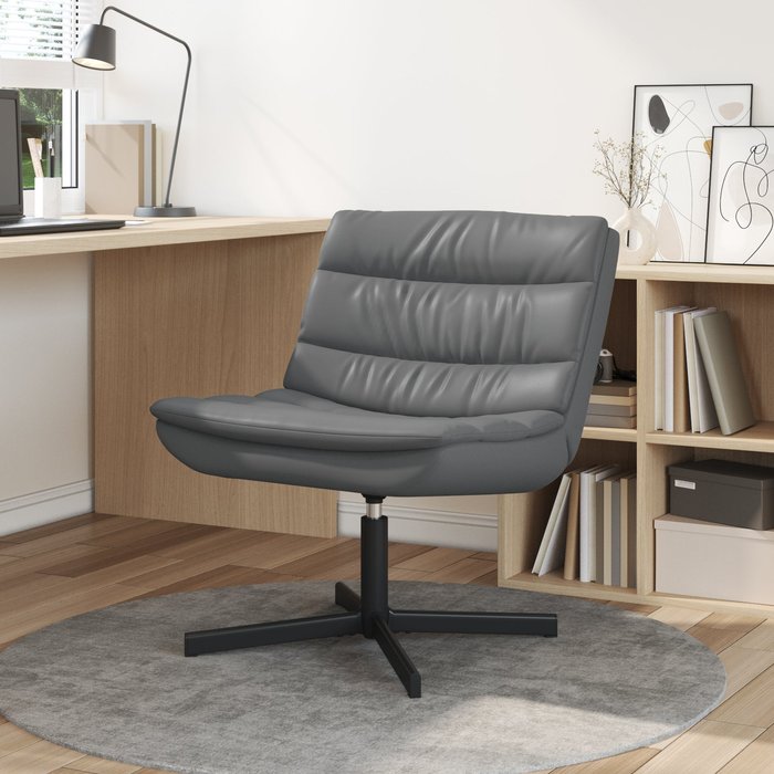 Silla giratoria gris 63 x 75 x 76 cm pu vidaxl