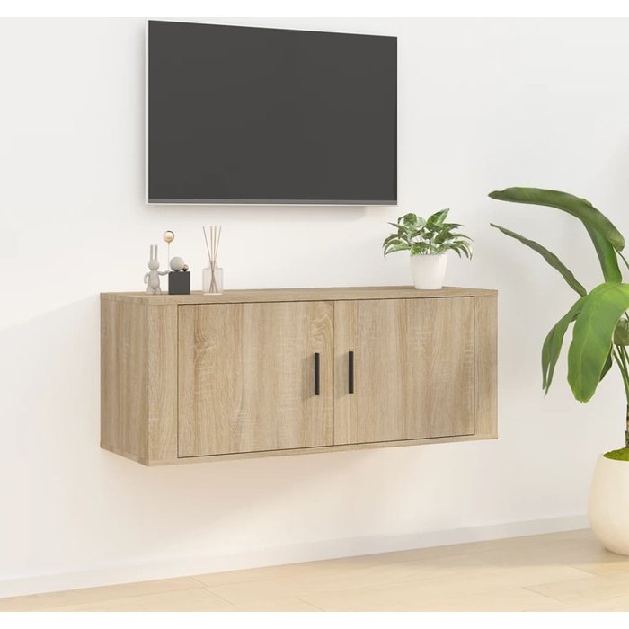 Maison exclusive - mueble para tv de pared roble sonoma 100x34,5x40 cm