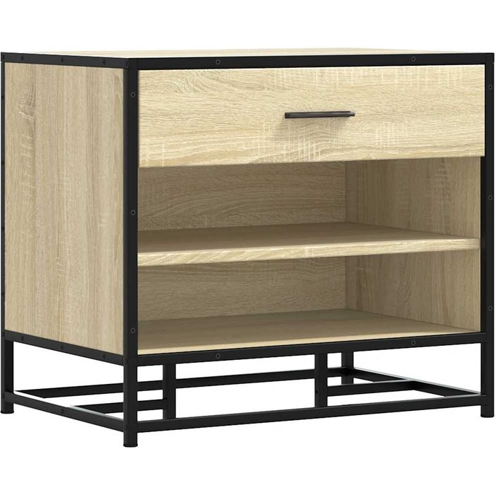 Banco zapatero madera de ingeniería roble sonoma 60x40x53,5 cm - comfortxl