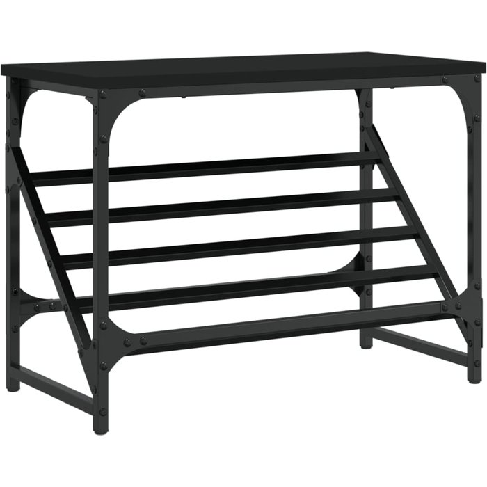Mueble zapatero de madera de ingeniería negro 60x30x45 cm - comfortxl