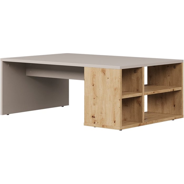 Vicco mesa de centro danny, cachemira, 90 x 60 cm con estantes