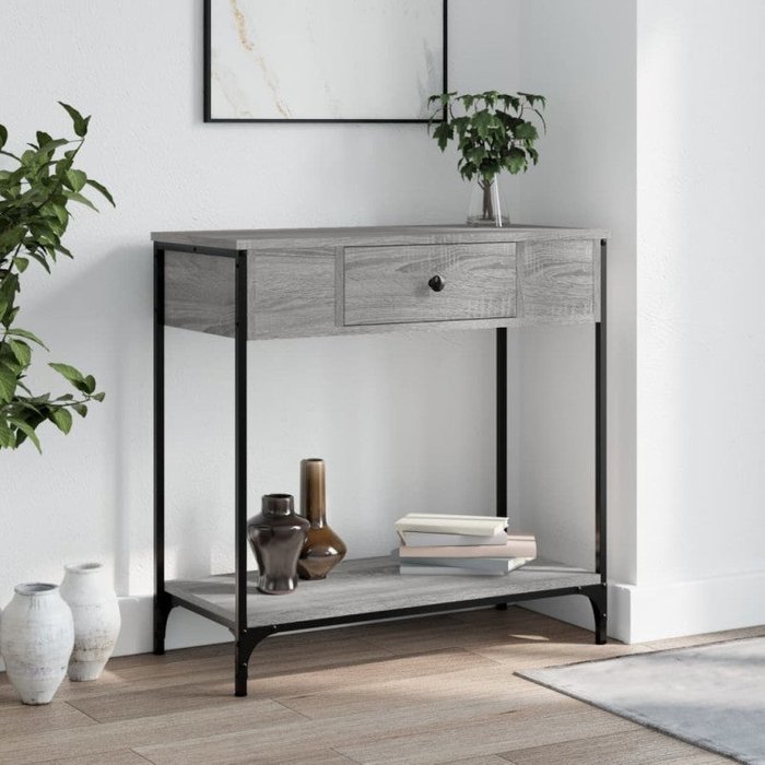 Vidaxl mesa consola madera de ingeniería gris sonoma 75x34,5x75 cm