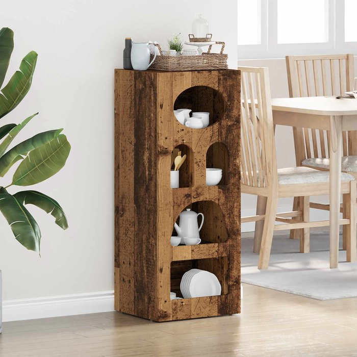 Aparador antiguo de madera, 40 x 35 x 100,5 cm, madera de ingeniería.