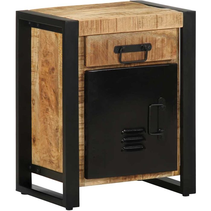 Mesita de noche madera maciza de mango 40x30x50 cm