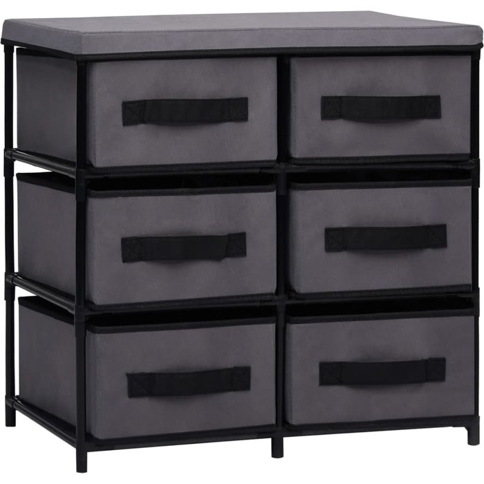 Mueble almacenaje con 6 cajones 55x29x55 cm gris acero