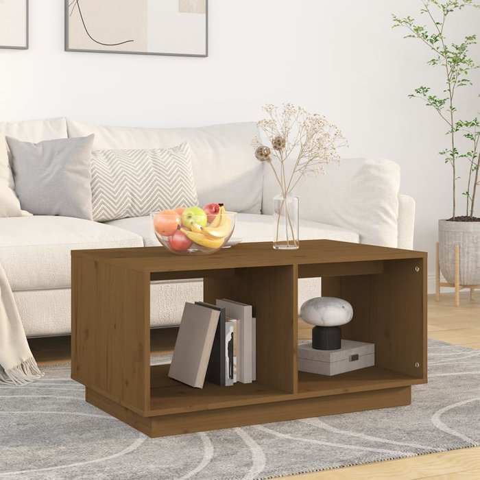 Maison exclusive - mesa de centro madera maciza de pino marrón miel 80x50x40 cm