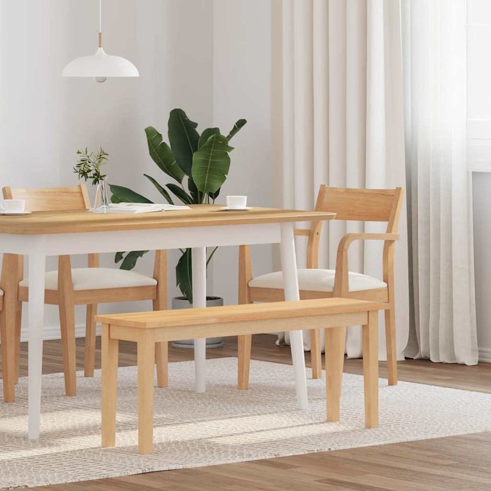 Banco 110 cm madera maciza caucho