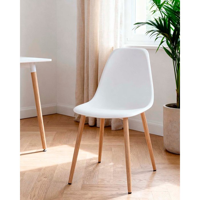 Silla de comedor lena blanco para hogar moderno mueble de almacenaje - homekit