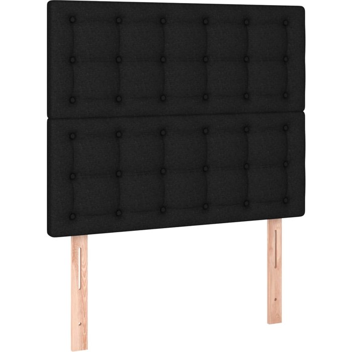 Cabecero de cama - mueble cabecero de tela negro 80x5x118/128 cm