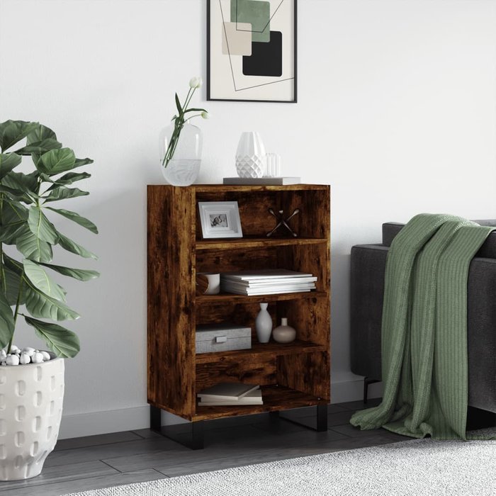 Maison exclusive - aparador alto madera de ingeniería roble ahumado 57x35x90 cm