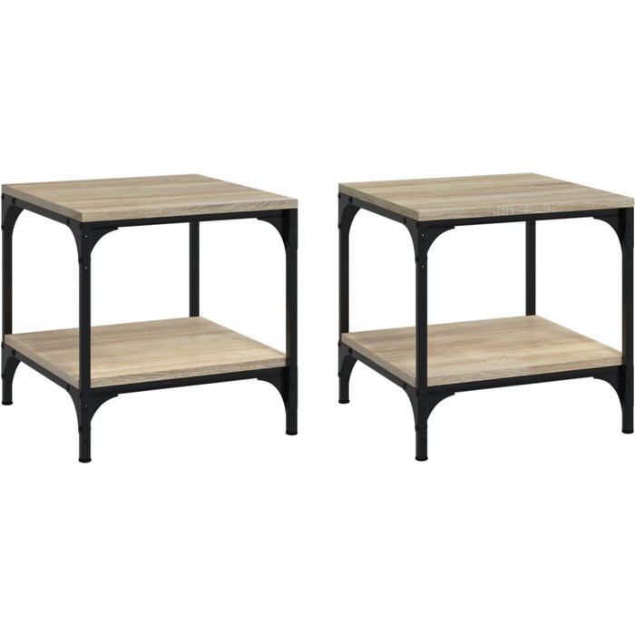 Mesas auxiliares 2 piezas contrachapado de roble sonoma 40x40x40 cm - comfortxl