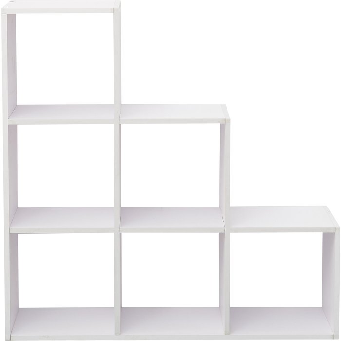 Estantería libreria rebecca mobili moderna mdf blanco 6 cuartos 97,5x97,5x29