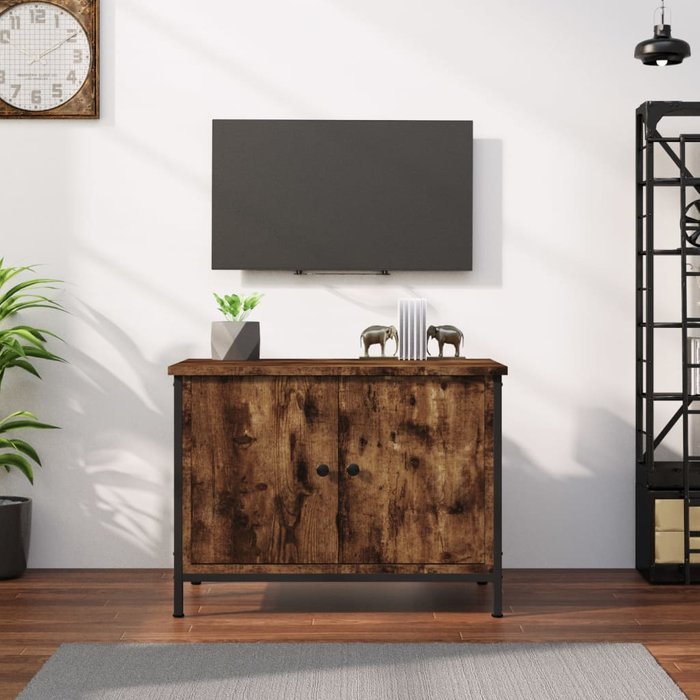 Mueble de tv con puertas, roble sonoma, 60x35x45cm, madera de ingeniería
