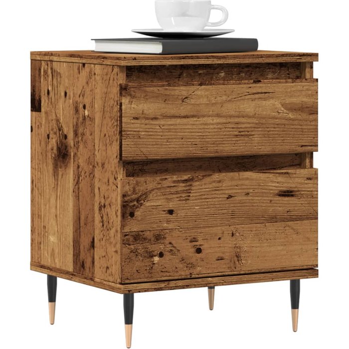 Mesita de noche de madera antigua 40x35x50 cm madera contrachapada