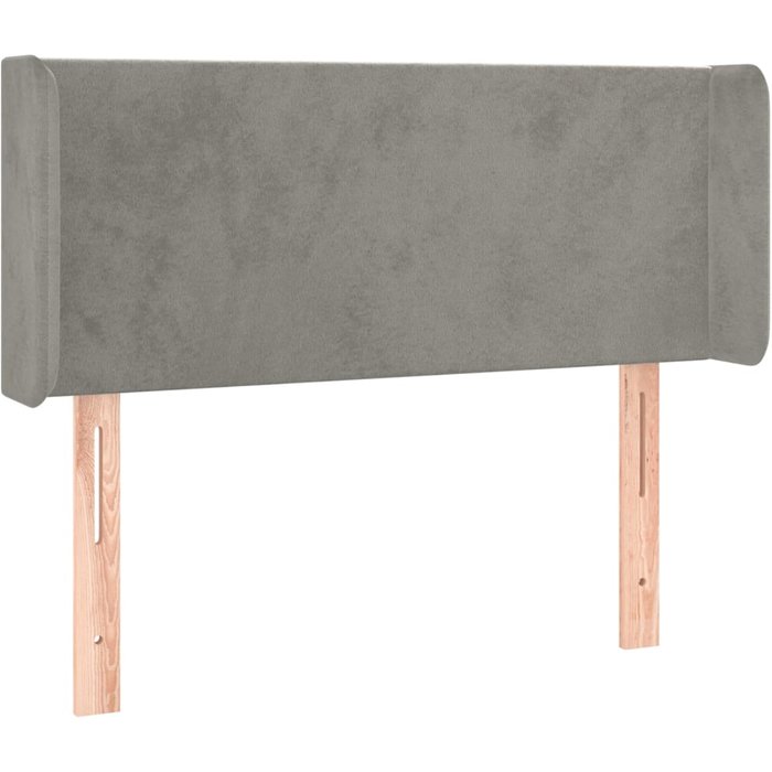 Cabecero cama - mueble cabecero de terciopelo gris claro 83x16x78/88 cm