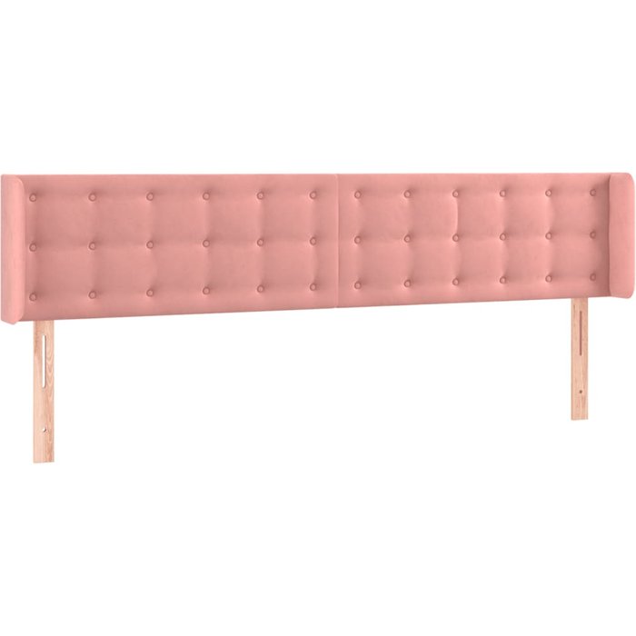 Cabecero cama - mueble cabecero de terciopelo rosa 183x16x78/88 cm