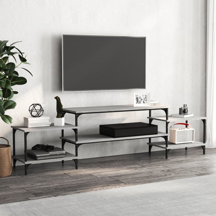 Maison exclusive - mueble para tv madera contrachapada gris sonoma 197x35x52 cm