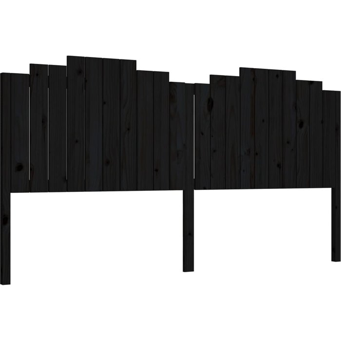 Cabecero de cama - mueble cabecero madera maciza de pino negro 206x4x110 cm