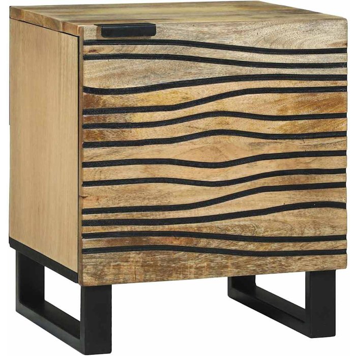 Mesilla de noche marrón 40 x 33 x 46 cm madera maciza de acacia