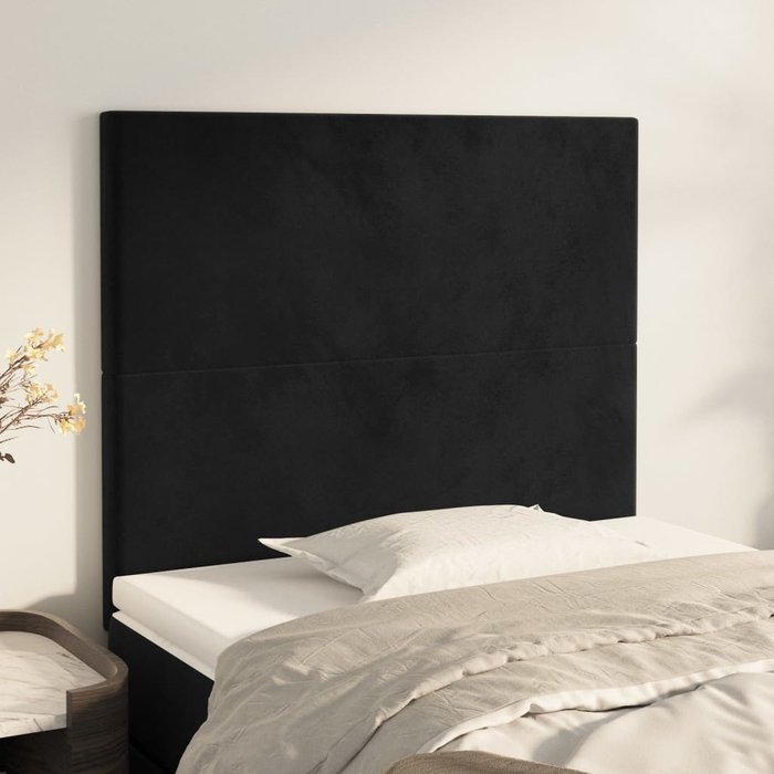 Maison exclusive - cabecero terciopelo negro 100x5x118/128 cm