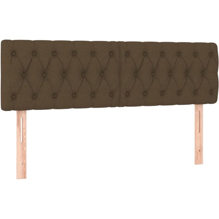 Cabeceros 2 unidades de tela marrón oscuro 80x7x78/88 cm - comfortxl