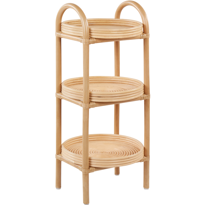 Beliani mesa auxiliar troolie ratán natural