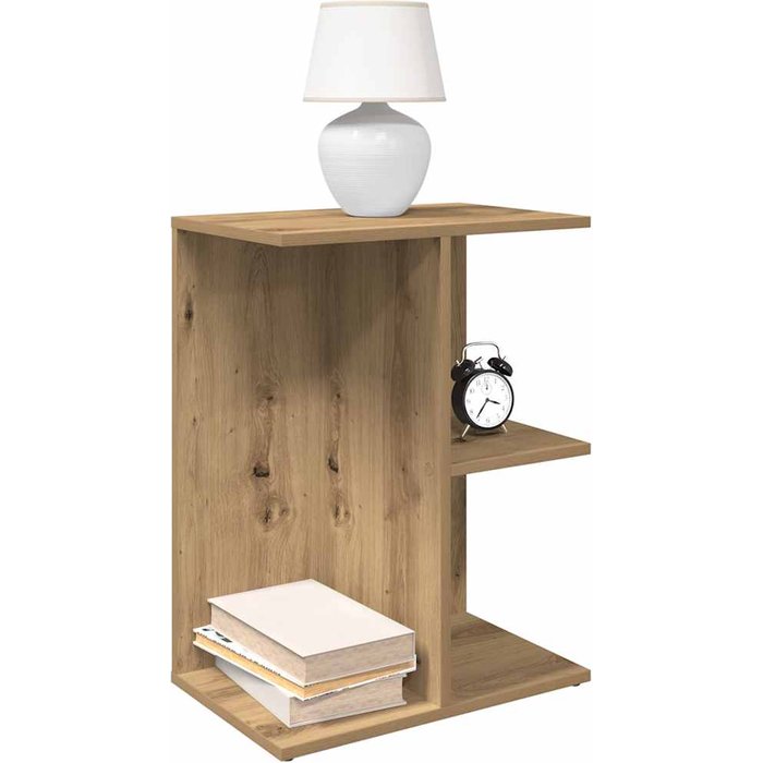 Mesita noche 2 unidades madera ingeniería roble artisan 46,5x29x61cm