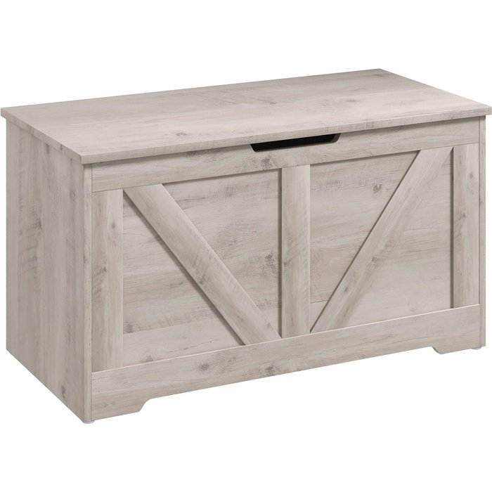 Baúl de almacenaje homcom melamina de madera gris 80x40x45 cm 838-480v80gy
