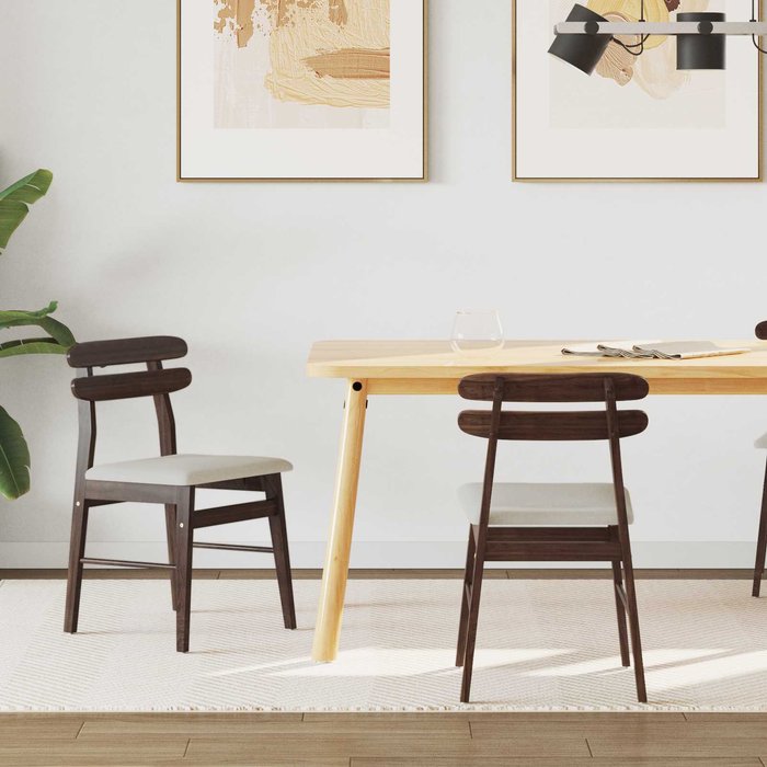 Silla de comedor 2 pcs marrón claro y claro vidaxl