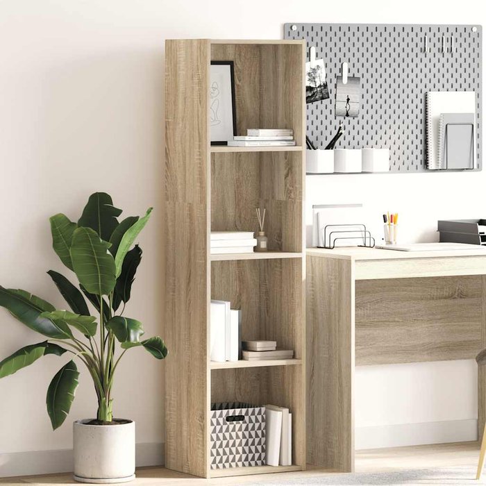 Librería sonoma de roble, 40x30x152 cm, madera de ingeniería. - pangivo