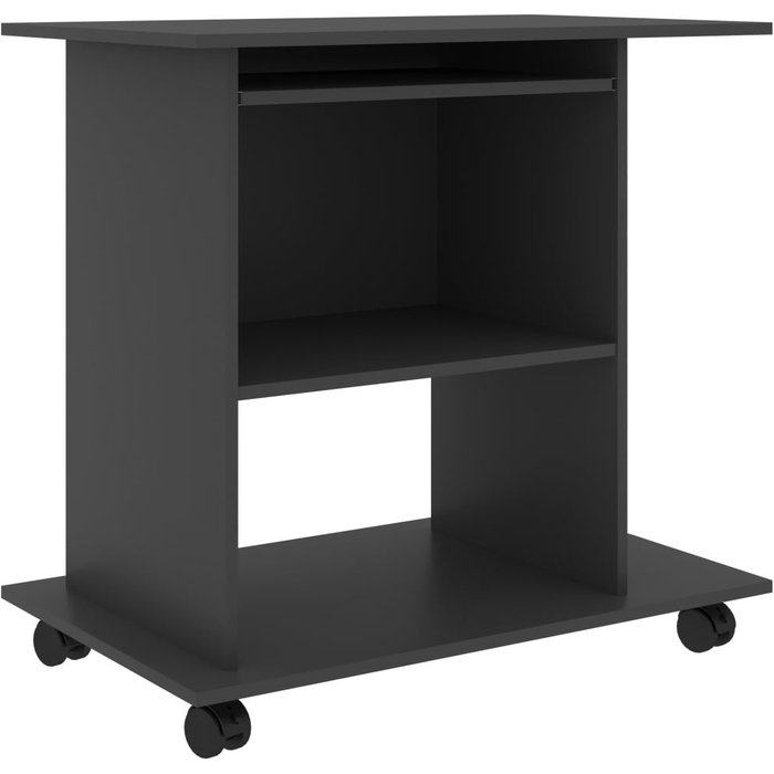 Mesa de ordenador madera contrachapada gris 80x50x75 cm - comfortxl