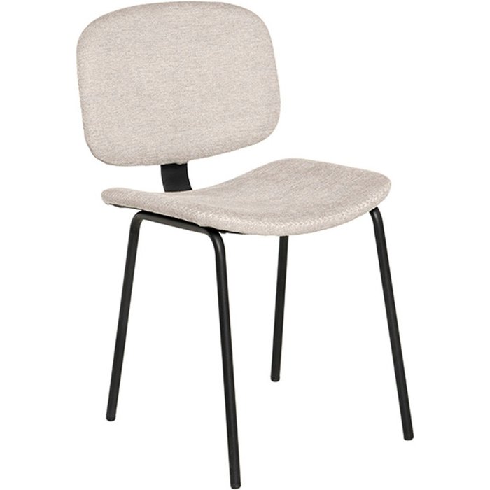 Silla ryder tapizada beige con asiento y respaldo curvo
