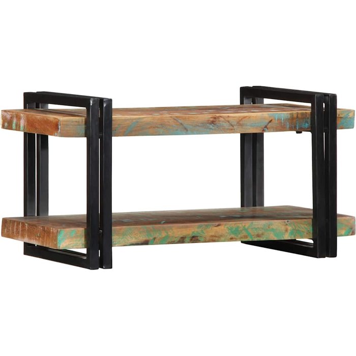 Estante de pared multicolor de madera maciza recuperada