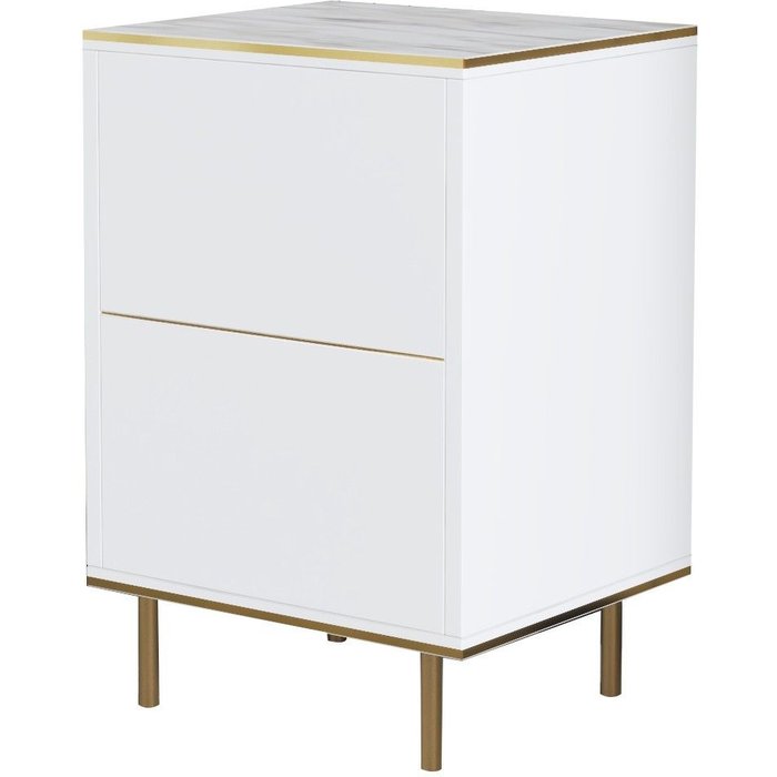 Mesita de noche imaj mármol blanco oro 40x60x35 cm