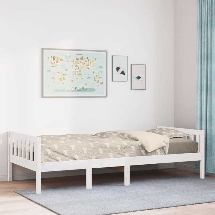Cama para niños sin colchón madera maciza pino blanco 90x200 cm vidaxl