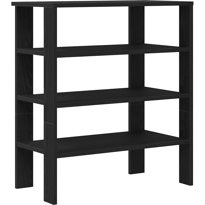 Mueble zapatero madera contrachapada negro 61x32x70 cm