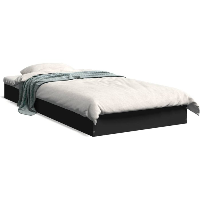 Estructura de cama madera de ingeniería negra 75x190 cm — comfortxl