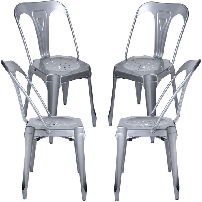 Regalos miguel - packs sillas comedor - pack 4 sillas ulix - gris metalizado