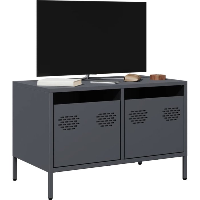 Mueble para tv acero laminado en frío antracita 68x39x43,5 cm