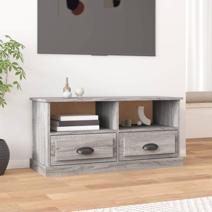 Vidaxl mueble para tv madera contrachapada gris sonoma 93x35,5x45 cm