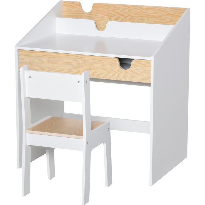 Escritorio para niños homcom mdf blanco 70x50x75 cm