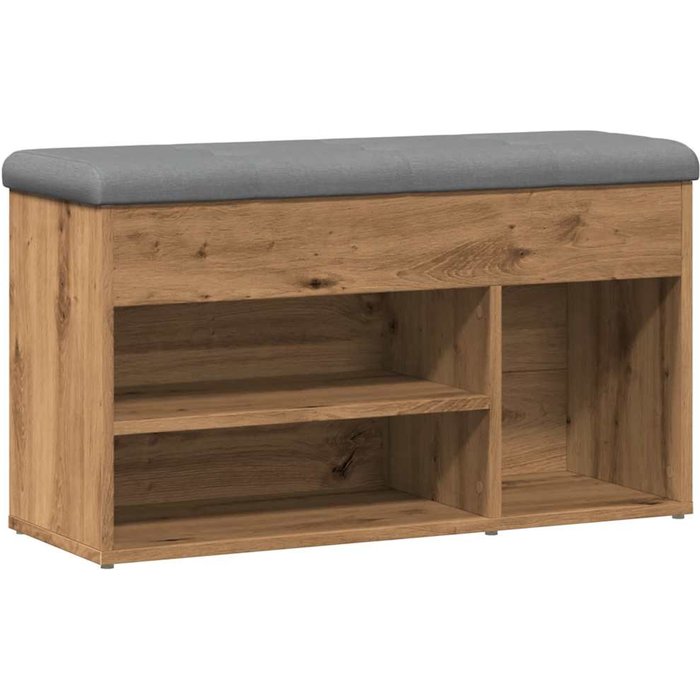 Banco zapatero madera de ingeniería roble artisan 82x32x45,5 cm - comfortxl