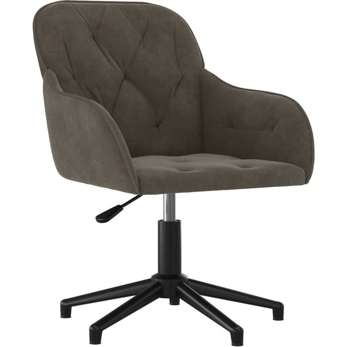 Silla de oficina | sillón oficina giratoria de terciopelo gris oscuro cfw55447